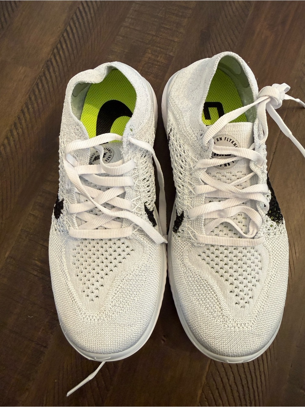 Nike Women’s Free RN Flyknit 2018 in "White / Black - Pure Platinum"